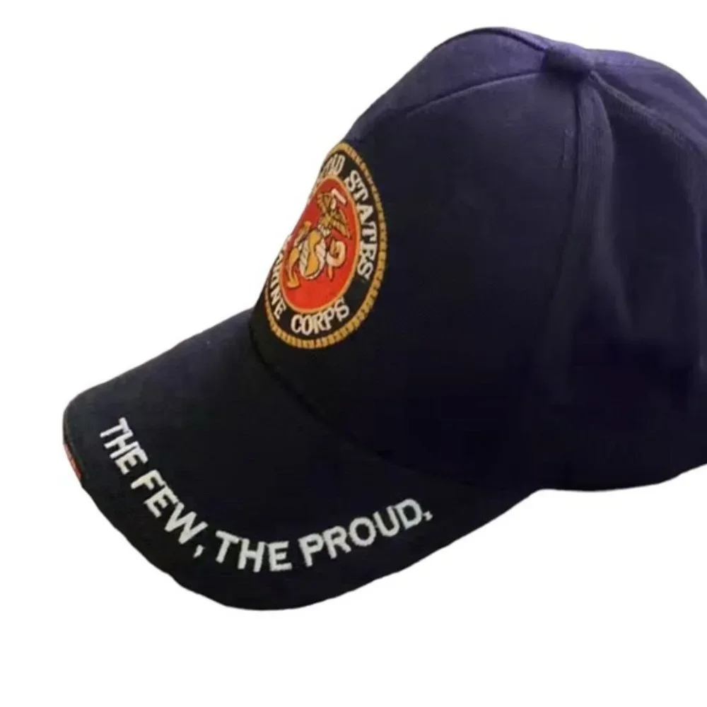 Marine Corps Baseball Cap Patriotic Trucker Hat USMC Embroidered Blue Unisex Men - Picture 6 of 14